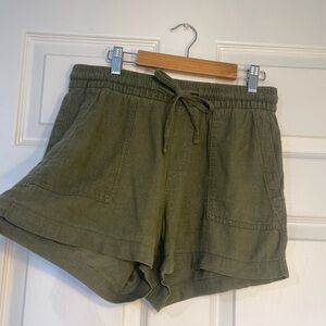 Old Navy Olive Linen Shorts for Women